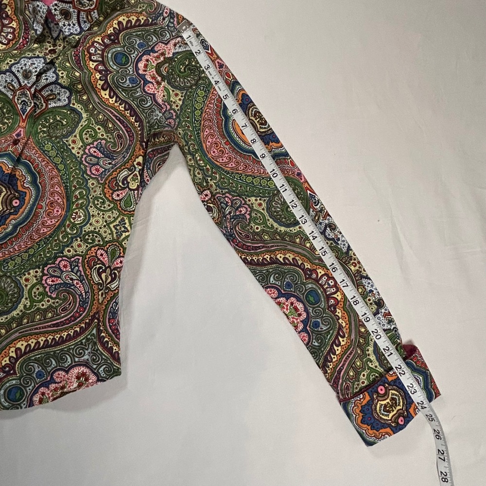 Robert Graham Mandala Button Down Cuff Link Shirt Cotton Women S/ 4 - Picture 4 of 9
